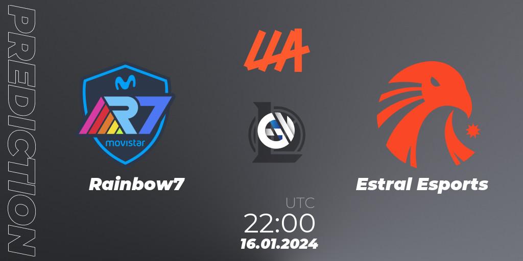 Rainbow7 vs Estral Esports: Match Prediction. 16.01.24, LoL, LLA 2024 Opening Group Stage