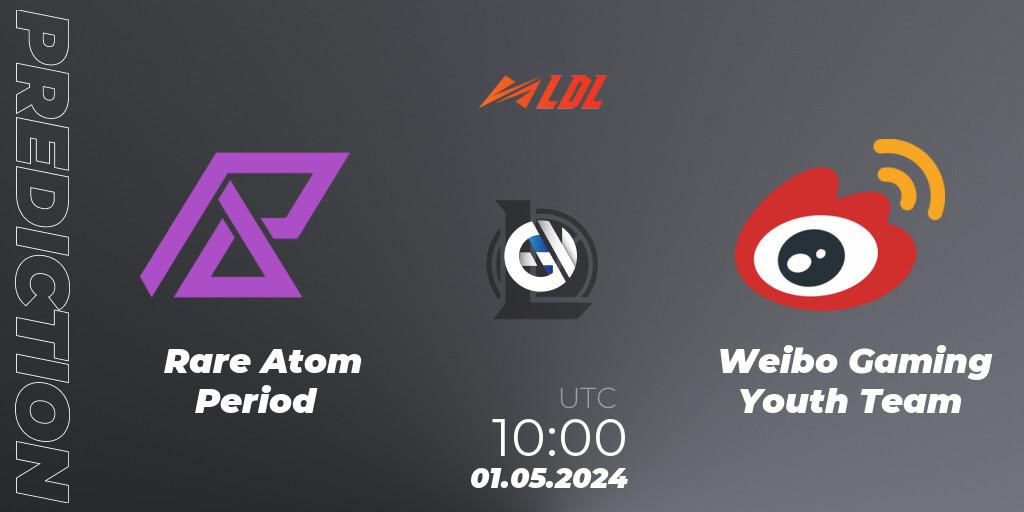 Rare Atom Period vs Weibo Gaming Youth Team: Match Prediction. 01.05.2024 at 10:00, LoL, LDL 2024 - Stage 2