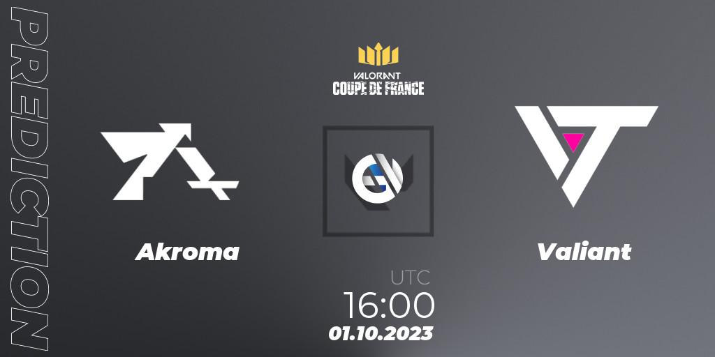 Akroma vs Valiant: Match Prediction. 01.10.23, VALORANT, VCL France: Revolution - Coupe De France 2023
