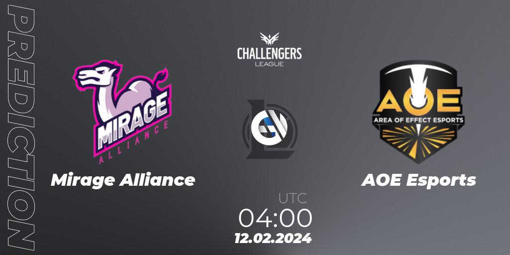 Mirage Alliance vs AOE Esports: Match Prediction. 12.02.24, LoL, NACL 2024 Spring - Group Stage