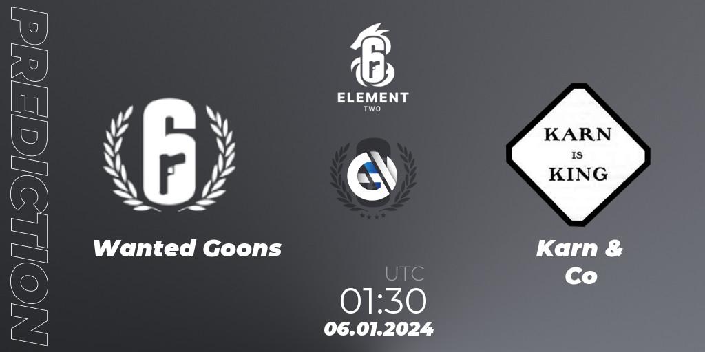 Wanted Goons vs Karn & Co: Match Prediction. 06.01.2024 at 01:30, Rainbow Six, ELEMENT TWO