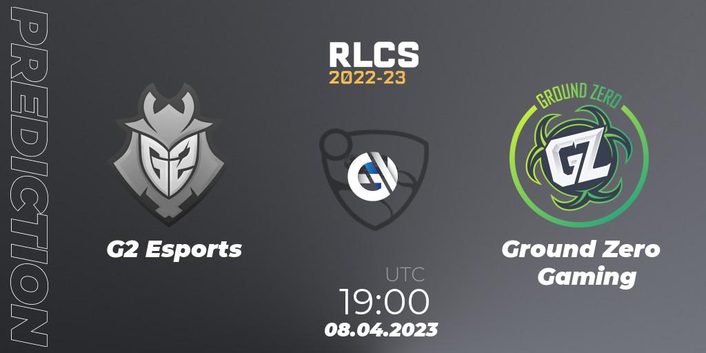 G2 Esports vs Ground Zero Gaming: Match Prediction. 08.04.2023 at 21:10, Rocket League, RLCS 2022-23 - Winter Split Major