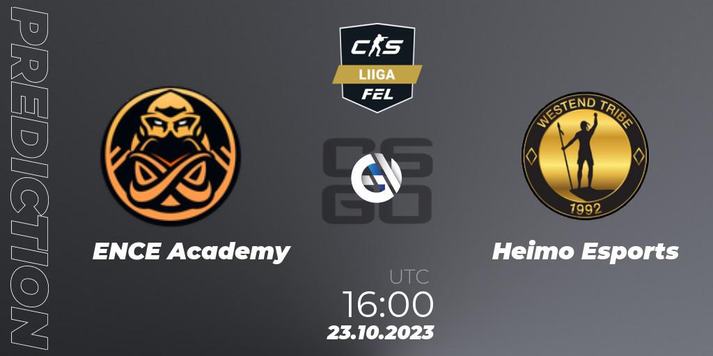 ENCE Academy vs Heimo Esports: Match Prediction. 23.10.2023 at 16:00, Counter-Strike (CS2), Finnish Esports League Season 11
