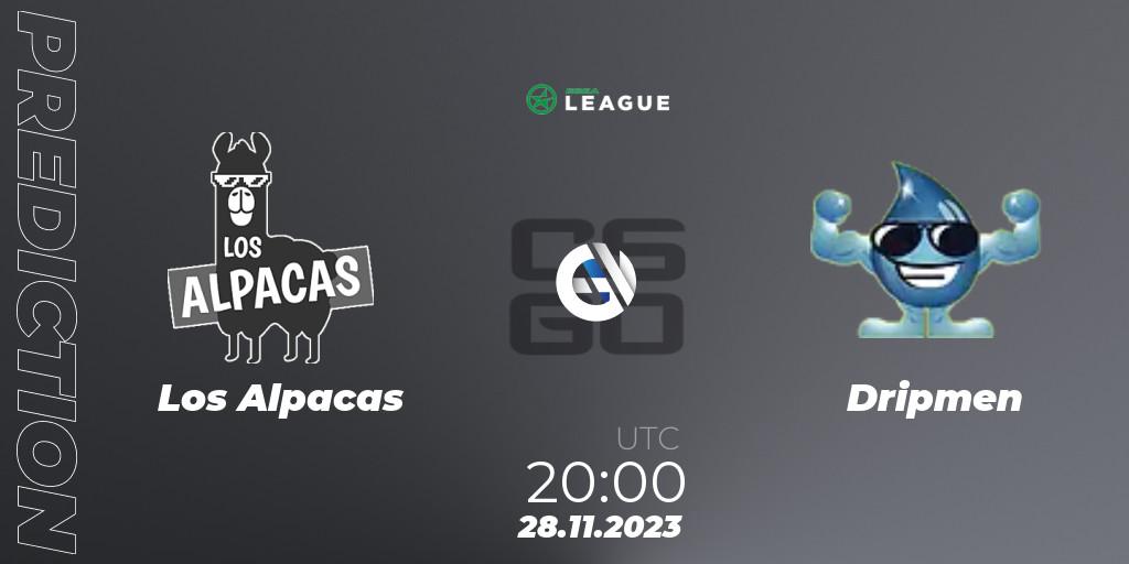 Los Alpacas vs Dripmen: Match Prediction. 28.11.2023 at 20:00, Counter-Strike (CS2), ESEA Season 47: Advanced Division - Europe