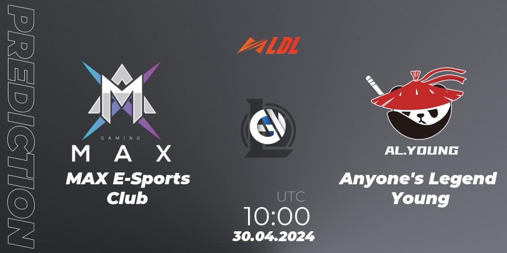 MAX E-Sports Club vs Anyone's Legend Young: Match Prediction. 30.04.24, LoL, LDL 2024 - Stage 2