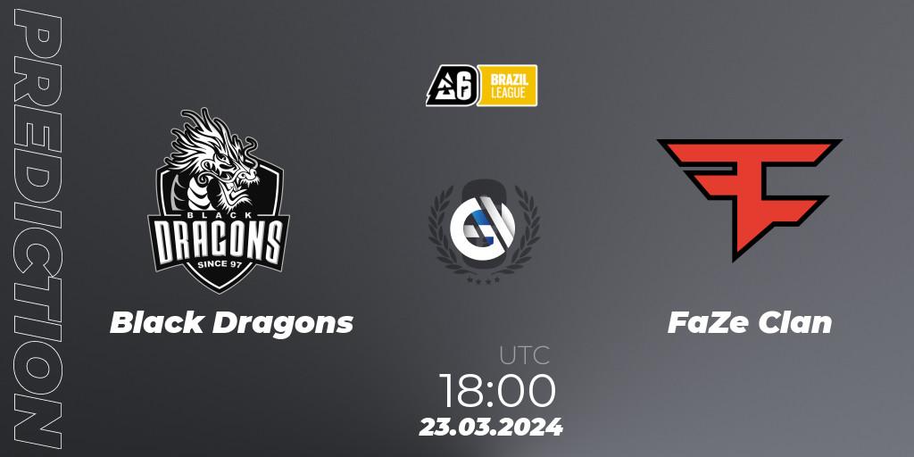 Black Dragons vs FaZe Clan: Match Prediction. 23.03.24, Rainbow Six, Brazil League 2024 - Stage 1