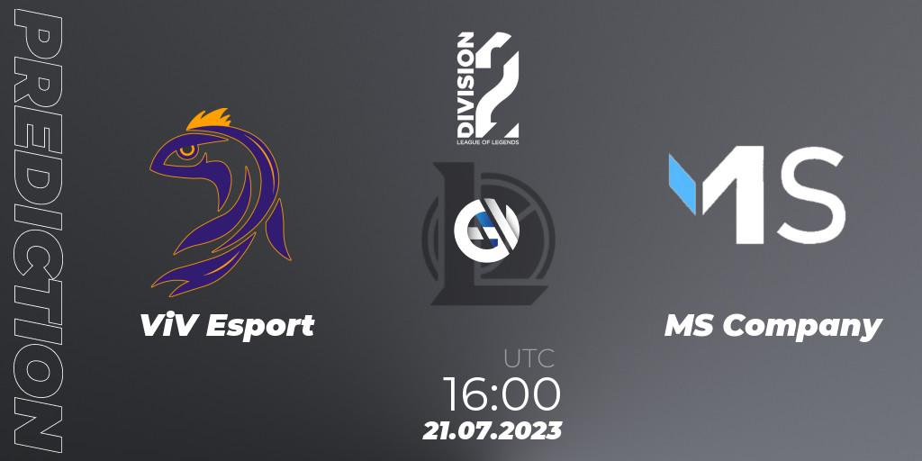ViV Esport vs MS Company: Match Prediction. 21.07.23, LoL, LFL Division 2 Summer 2023 - Group Stage