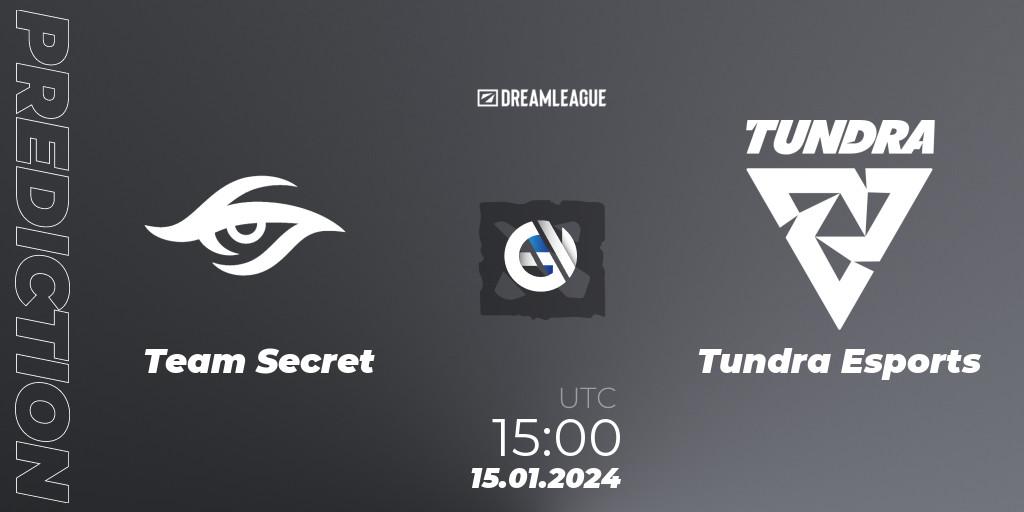 Team Secret vs Tundra Esports: Match Prediction. 15.01.24, Dota 2, DreamLeague Season 22: Western Europe Closed Qualifier