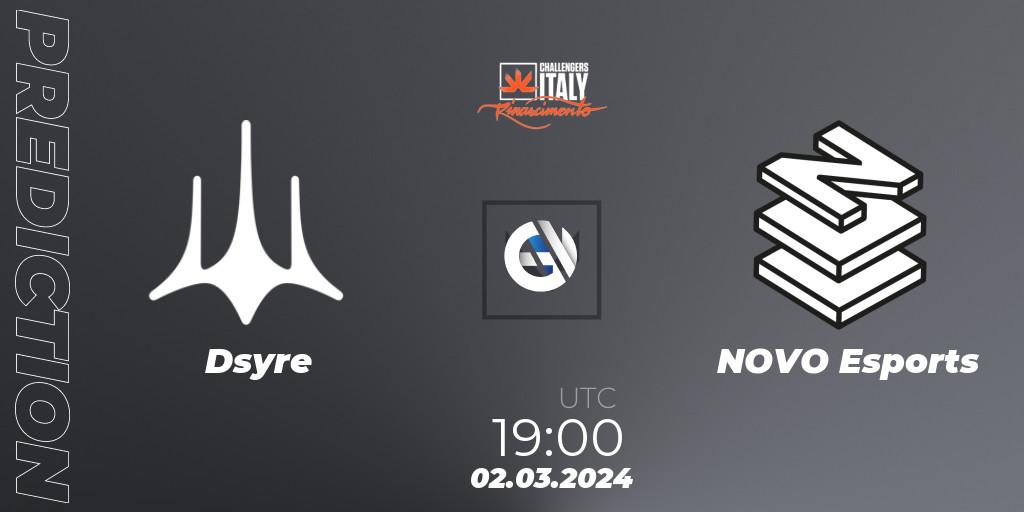 Dsyre vs NOVO Esports: Match Prediction. 02.03.24, VALORANT, VALORANT Challengers 2024 Italy: Rinascimento Split 1