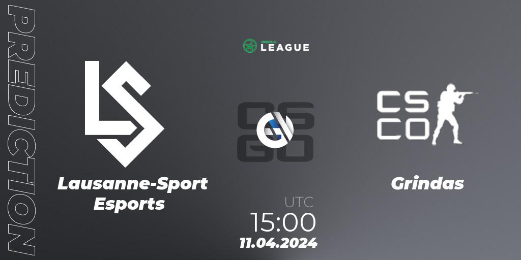 Lausanne-Sport Esports vs Grindas: Match Prediction. 11.04.24, CS2 (CS:GO), ESEA Season 49: Advanced Division - Europe