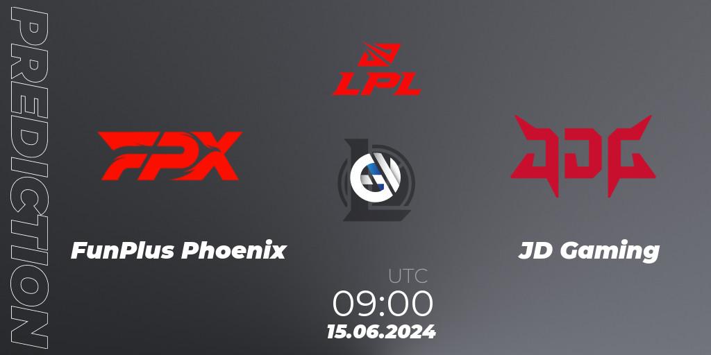 FunPlus Phoenix vs JD Gaming: Match Prediction. 15.06.2024 at 11:00, LoL, LPL 2024 Summer - Group Stage