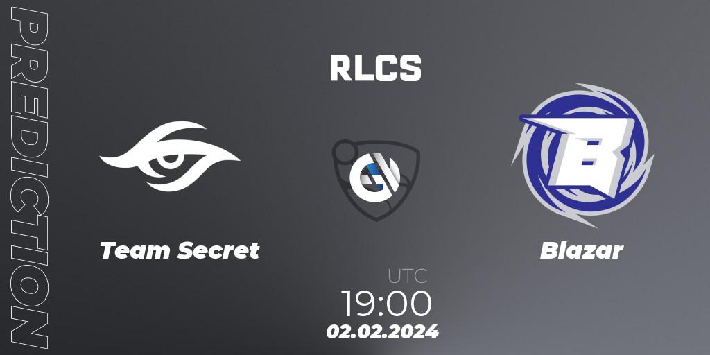 Team Secret vs Blazar: Match Prediction. 02.02.24, Rocket League, RLCS 2024 - Major 1: SAM Open Qualifier 1
