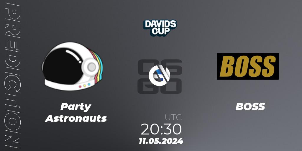 Party Astronauts vs BOSS: Match Prediction. 11.05.2024 at 20:30, Counter-Strike (CS2), David's Cup 2024