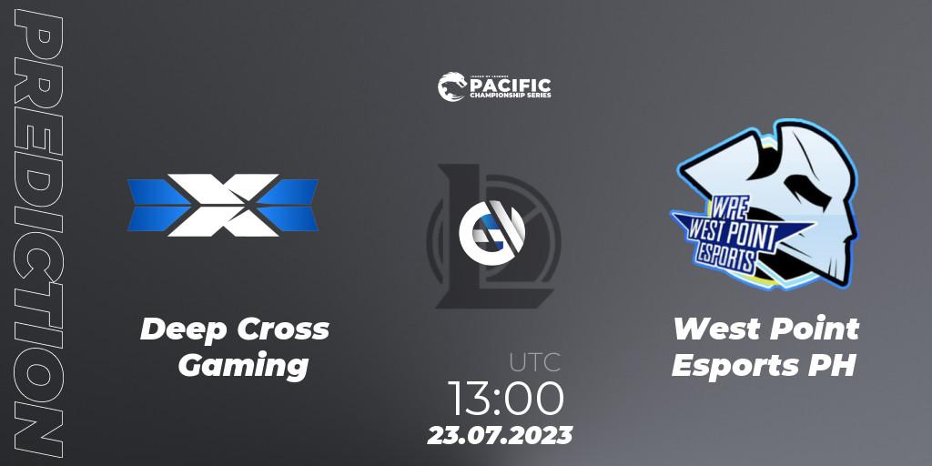 Deep Cross Gaming vs West Point Esports PH: Match Prediction. 23.07.2023 at 13:10, LoL, PACIFIC Championship series Group Stage