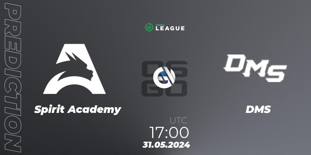 Spirit Academy vs DMS: Match Prediction. 31.05.2024 at 17:00, Counter-Strike (CS2), ESEA Season 49: Advanced Division - Europe