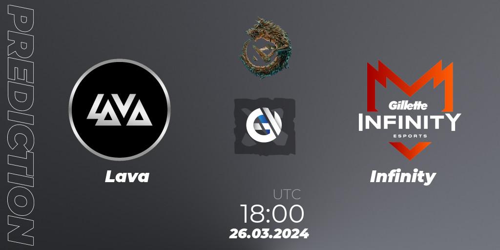 Lava vs Infinity: Match Prediction. 26.03.24, Dota 2, PGL Wallachia Season 1: South America Closed Qualifier