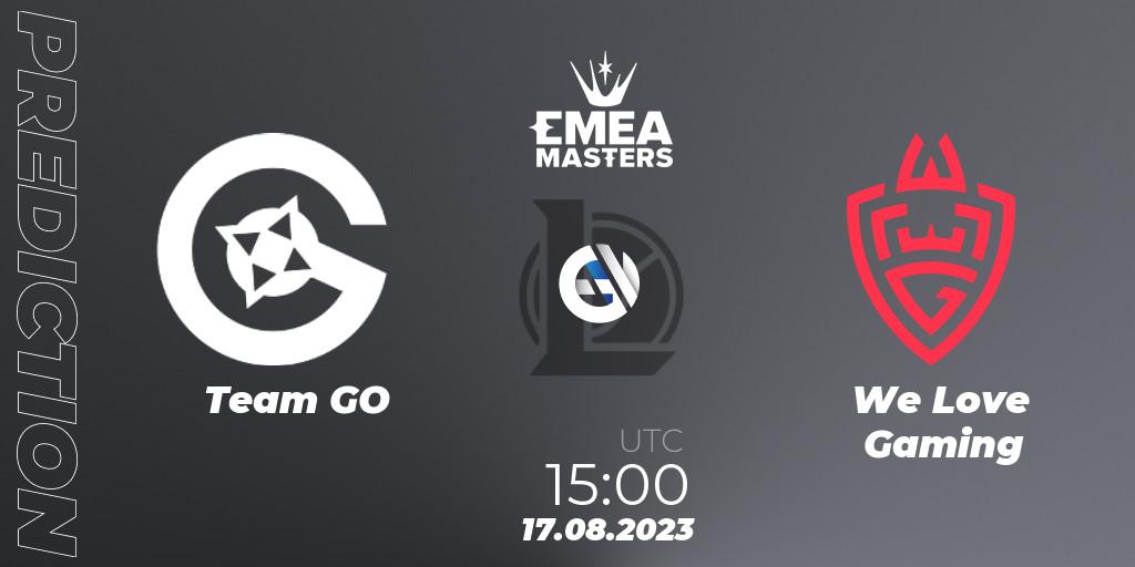 Team GO vs We Love Gaming: Match Prediction. 17.08.23, LoL, EMEA Masters Summer 2023