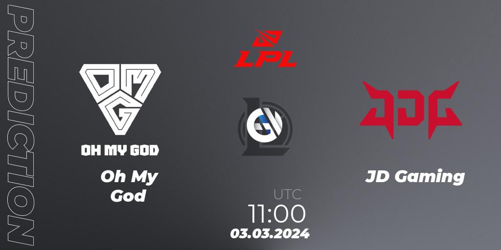 Oh My God vs JD Gaming: Match Prediction. 03.03.24, LoL, LPL Spring 2024 - Group Stage