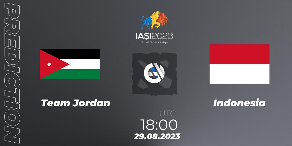 Team Jordan vs Indonesia: Match Prediction. 29.08.2023 at 18:51, Dota 2, IESF World Championship 2023