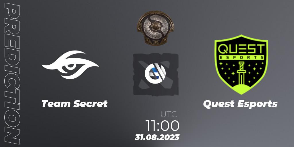 Team Secret vs PSG Quest: Match Prediction. 31.08.2023 at 11:00, Dota 2, The International 2023 - Western Europe Qualifier