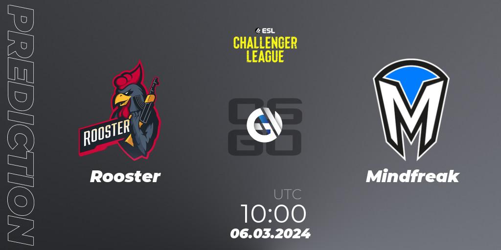 Rooster vs Mindfreak: Match Prediction. 06.03.2024 at 10:00, Counter-Strike (CS2), ESL Challenger League Season 47: Oceania