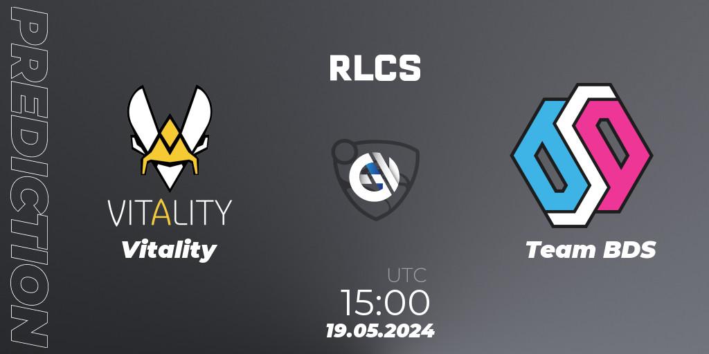 Vitality vs Team BDS: Match Prediction. 19.05.2024 at 15:00, Rocket League, RLCS 2024 - Major 2: EU Open Qualifier 5