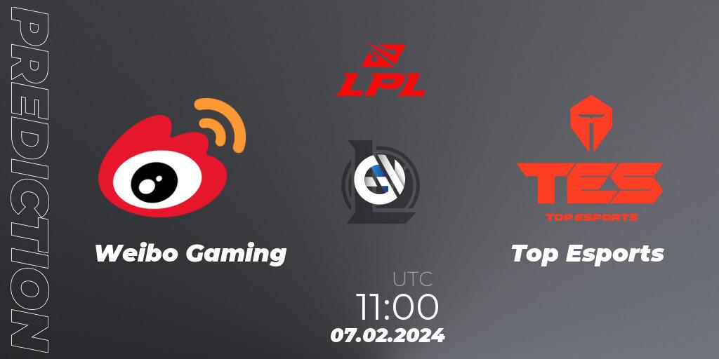 Weibo Gaming vs Top Esports: Match Prediction. 07.02.24, LoL, LPL Spring 2024 - Group Stage
