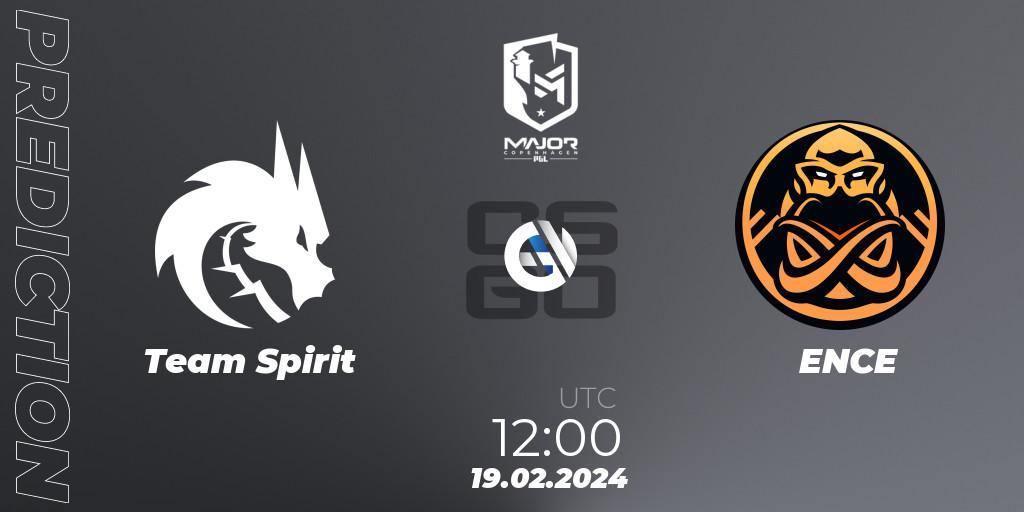 Team Spirit vs ENCE: Match Prediction. 19.02.24, CS2 (CS:GO), PGL CS2 Major Copenhagen 2024: European RMR B