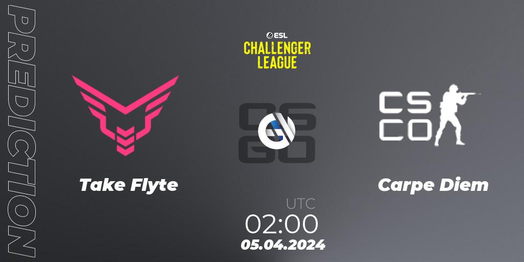 Take Flyte vs Carpe Diem: Match Prediction. 05.04.2024 at 02:00, Counter-Strike (CS2), ESL Challenger League Season 47: North America