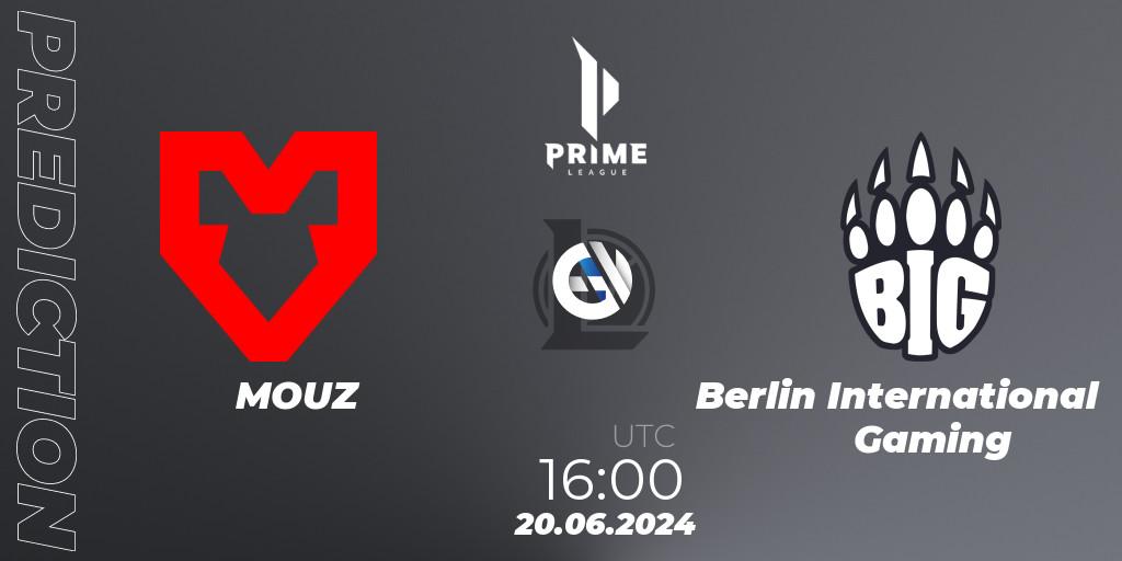 MOUZ vs Berlin International Gaming: Match Prediction. 20.06.2024 at 16:00, LoL, Prime League Summer 2024