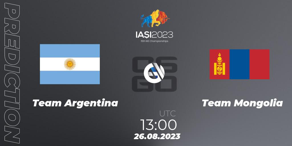 Team Argentina vs Team Mongolia: Match Prediction. 26.08.23, CS2 (CS:GO), IESF World Esports Championship 2023