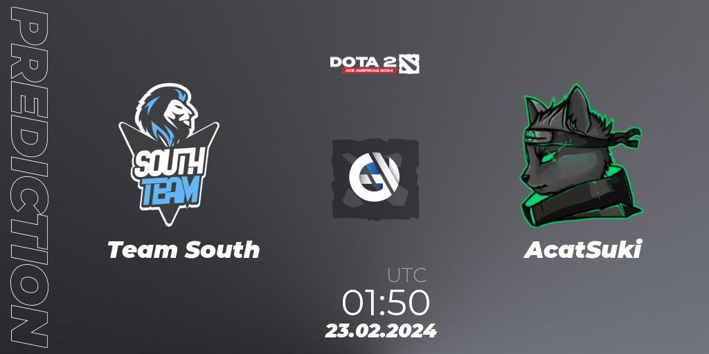 Team South vs AcatSuki: Match Prediction. 23.02.24, Dota 2, Ace Americas 2024 - Season 1