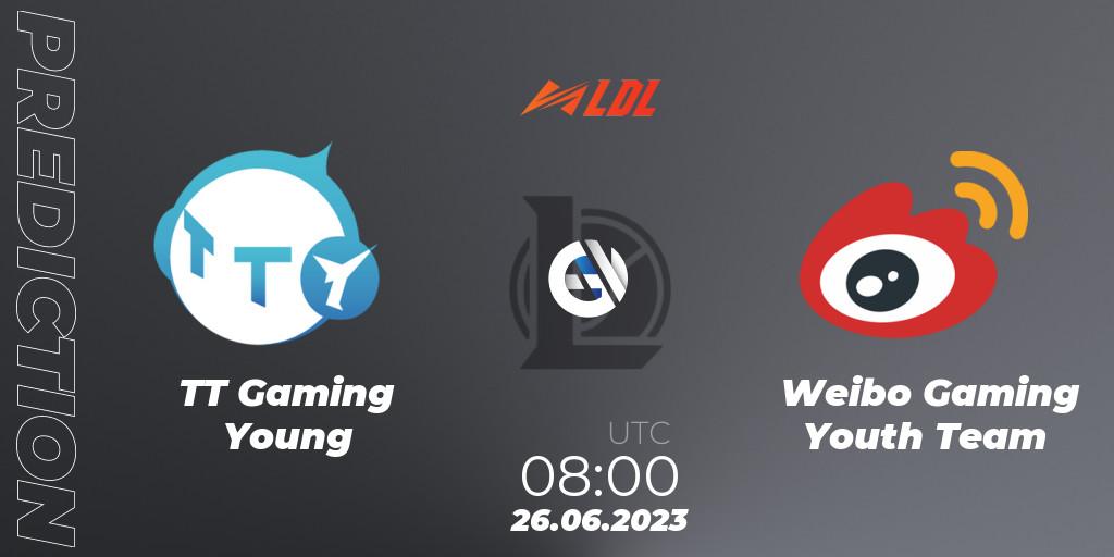TT Gaming Young vs Weibo Gaming Youth Team: Match Prediction. 26.06.2023 at 08:55, LoL, LDL 2023 - Regular Season - Stage 3