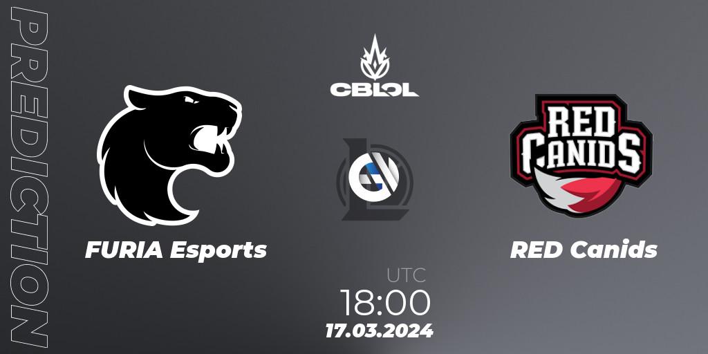 FURIA Esports vs RED Canids: Match Prediction. 17.03.24, LoL, CBLOL Split 1 2024 - Group Stage