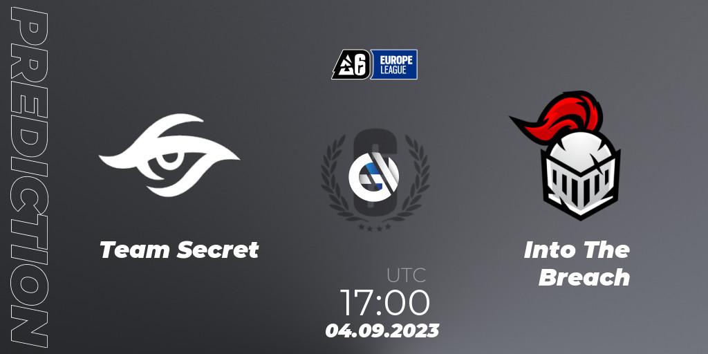 Team Secret vs Into The Breach: Match Prediction. 04.09.2023 at 17:00, Rainbow Six, Europe League 2023 - Stage 2