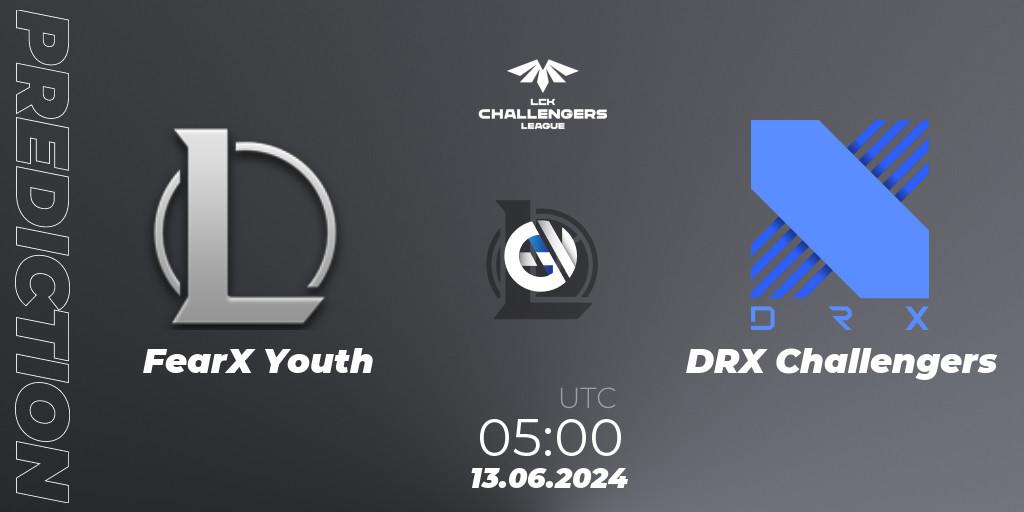 FearX Youth vs DRX Challengers: Match Prediction. 13.06.2024 at 05:00, LoL, LCK Challengers League 2024 Summer - Group Stage