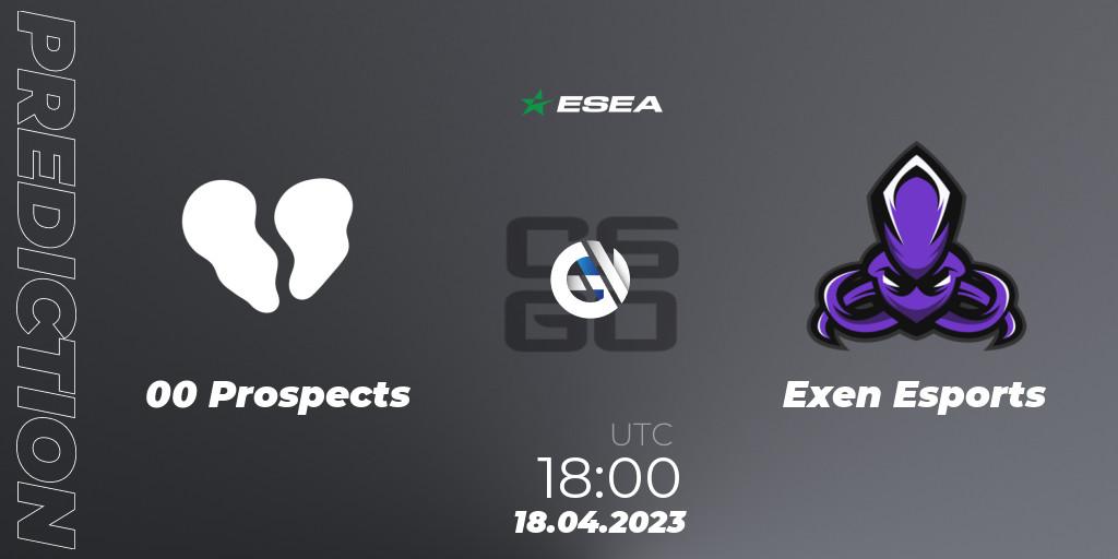00 Prospects vs Exen Esports: Match Prediction. 18.04.23, CS2 (CS:GO), ESEA Season 45: Advanced Division - Europe