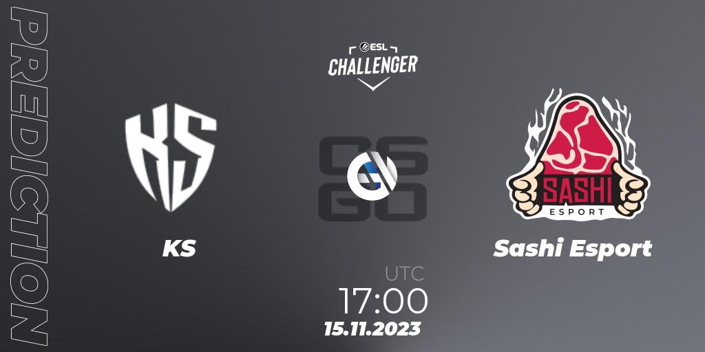KS vs Sashi Esport: Match Prediction. 15.11.2023 at 17:00, Counter-Strike (CS2), ESL Challenger at DreamHack Atlanta 2023: European Open Qualifier