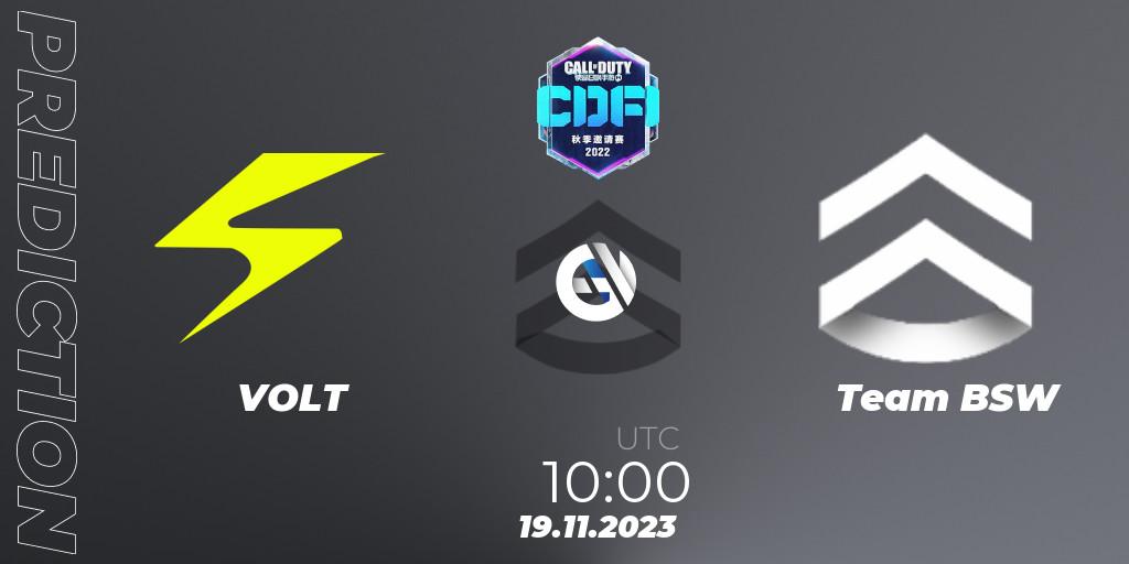 VOLT vs Team BSW: Match Prediction. 19.11.2023 at 09:00, Call of Duty, CODM Fall Invitational 2023