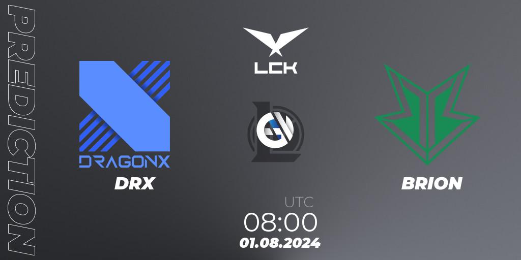 DRX vs BRION: Match Prediction. 01.08.2024 at 08:00, LoL, LCK Summer 2024 Group Stage