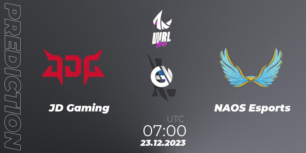 JD Gaming vs NAOS Esports: Match Prediction. 23.12.23, Wild Rift, WRL Asia 2023 - Season 2 - Regular Season