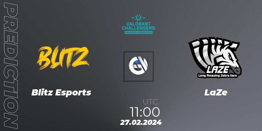Blitz Esports vs LaZe: Match Prediction. 27.02.2024 at 11:00, VALORANT, VALORANT Challengers Malaysia & Singapore 2024: Split 1