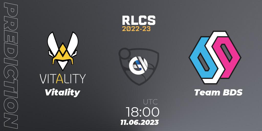Vitality vs Team BDS: Match Prediction. 11.06.2023 at 18:00, Rocket League, RLCS 2022-23 - Spring: Europe Regional 3 - Spring Invitational