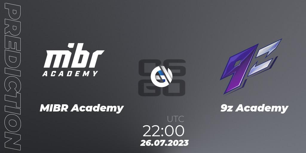 MIBR Academy vs 9z Academy: Match Prediction. 26.07.2023 at 22:00, Counter-Strike (CS2), Gamers Club Liga Série A: July 2023