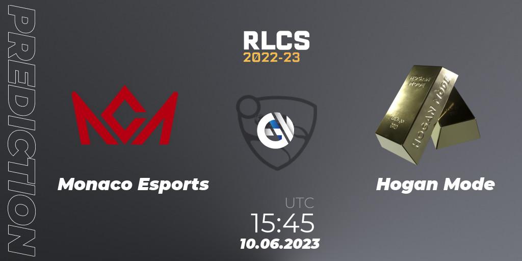 Monaco Esports vs Hogan Mode: Match Prediction. 10.06.2023 at 15:00, Rocket League, RLCS 2022-23 - Spring: Europe Regional 3 - Spring Invitational