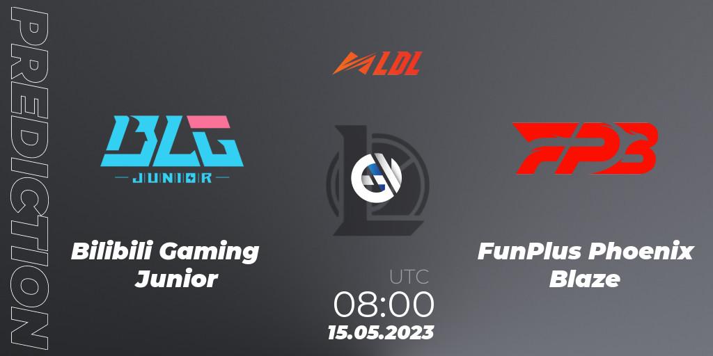 Bilibili Gaming Junior vs FunPlus Phoenix Blaze: Match Prediction. 15.05.2023 at 08:00, LoL, LDL 2023 - Regular Season - Stage 2