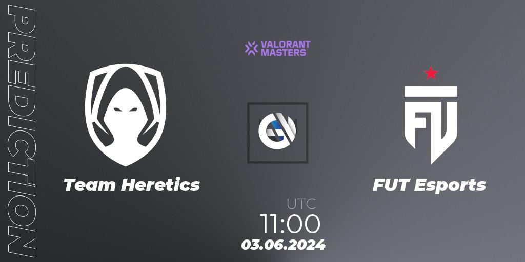 Team Heretics vs FUT Esports: Match Prediction. 03.06.2024 at 11:00, VALORANT, VCT 2024: Masters Shanghai