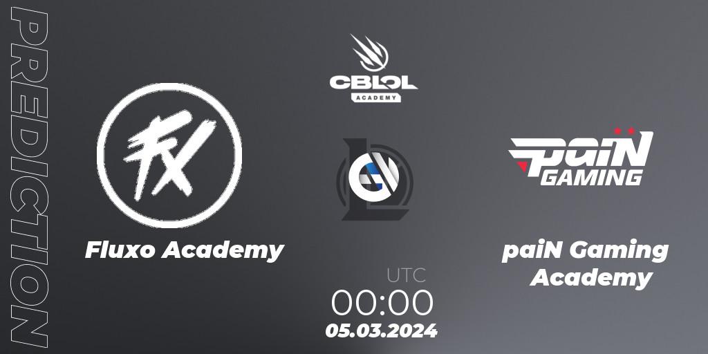 Fluxo Academy vs paiN Gaming Academy: Match Prediction. 05.03.24, LoL, CBLOL Academy Split 1 2024