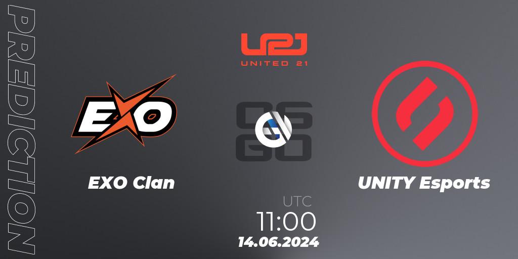 EXO Clan vs UNITY Esports: Match Prediction. 14.06.2024 at 11:00, Counter-Strike (CS2), United21 Season 16