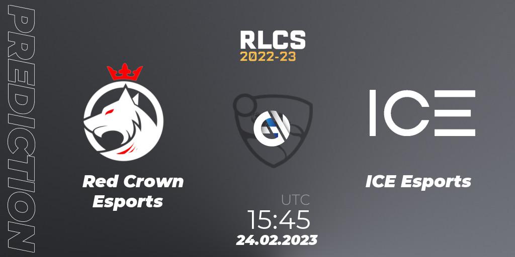 Red Crown Esports vs ICE Esports: Match Prediction. 24.02.23, Rocket League, RLCS 2022-23 - Winter: Sub-Saharan Africa Regional 3 - Winter Invitational